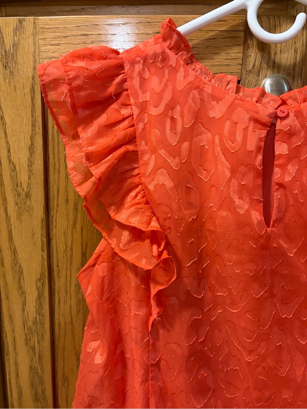 Umgee Bright Orange Ruffle Sleeve Camisole - Picture 3 of 4